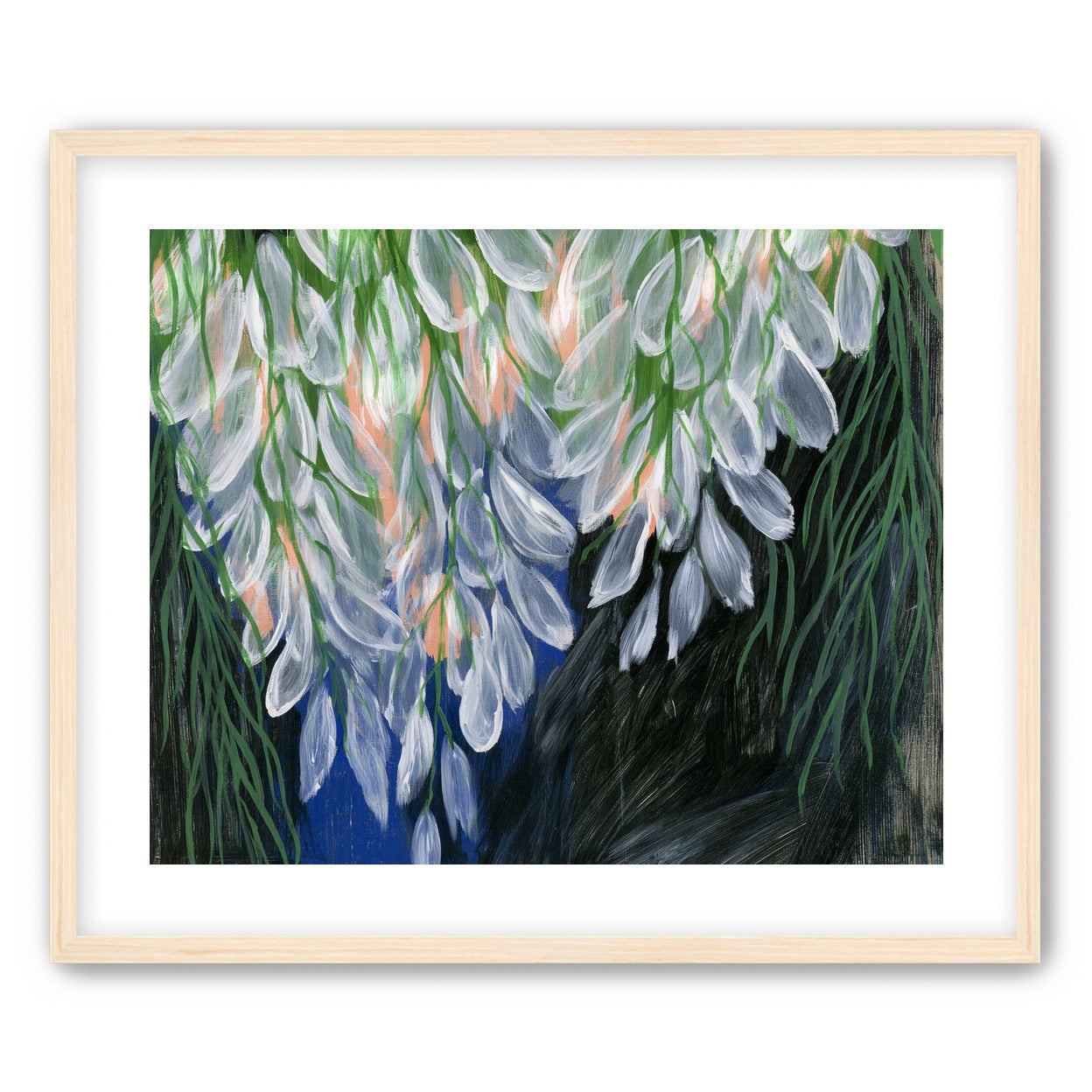 White petals over deep green