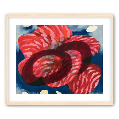 Red stripes pressing through blue