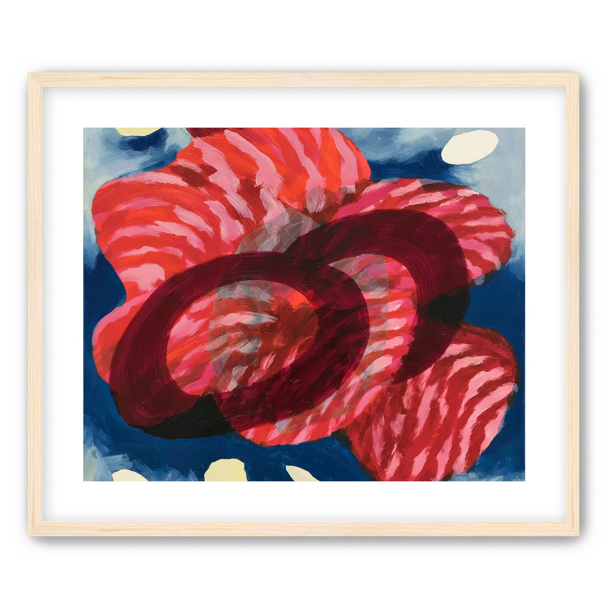 Red stripes pressing through blue