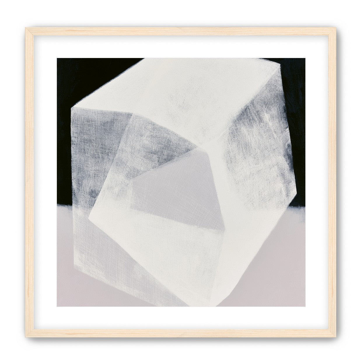 Milkwhite facets in deep black