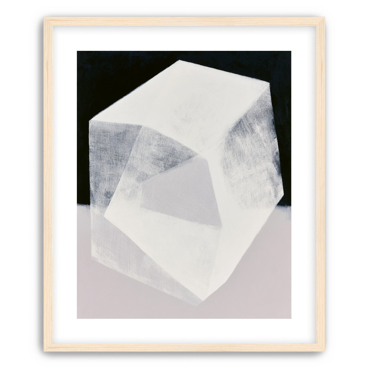Milkwhite facets in deep black