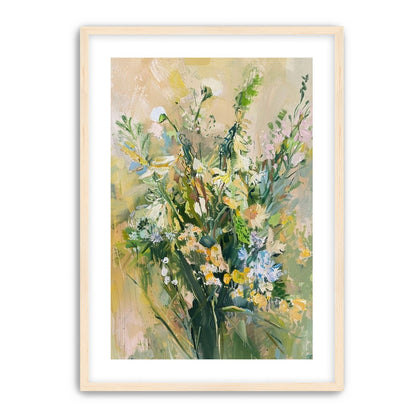 Wildflowers within pale light