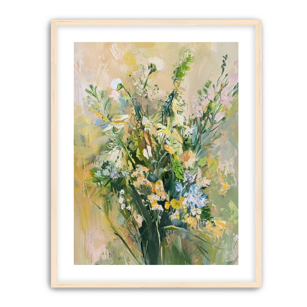 Wildflowers within pale light