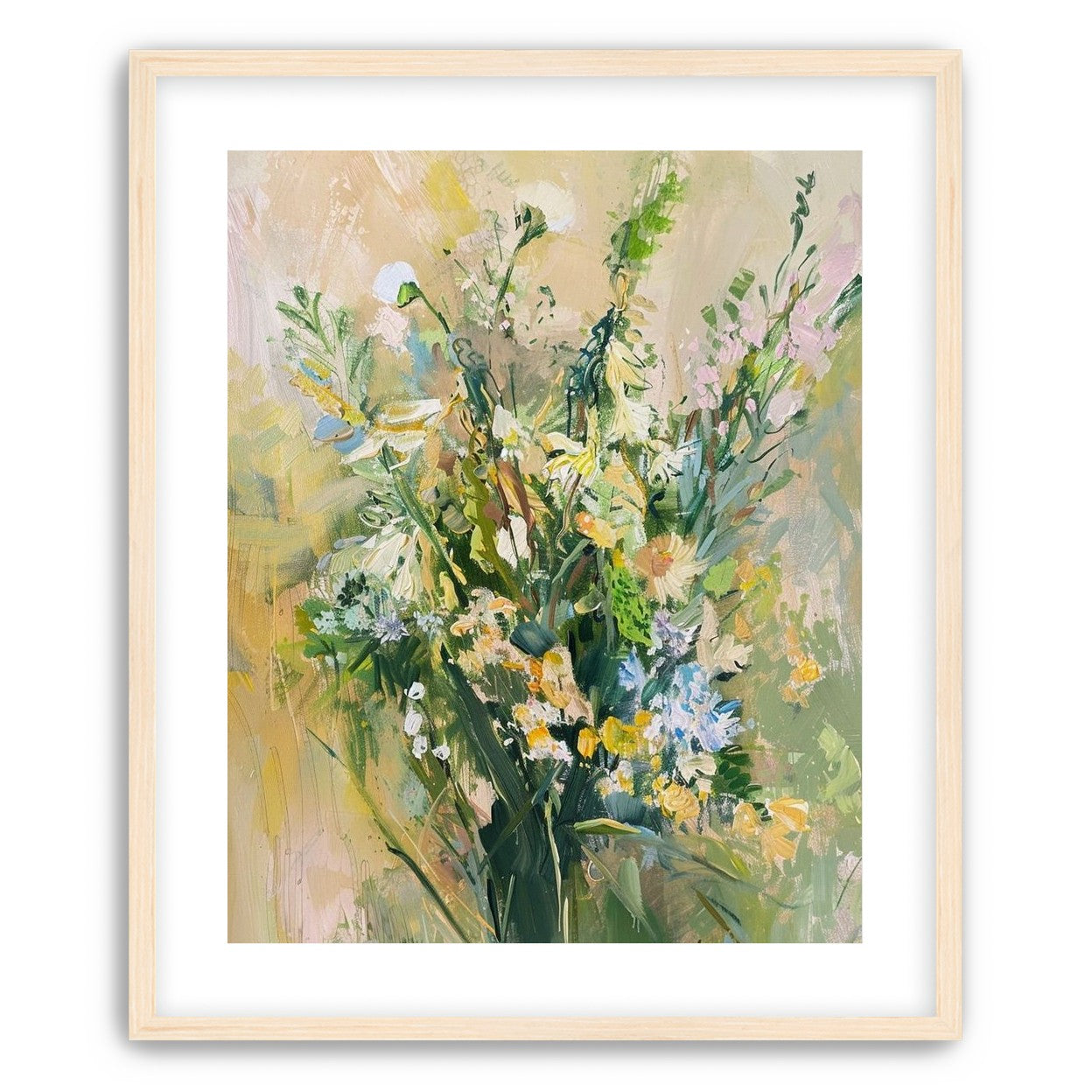 Wildflowers within pale light