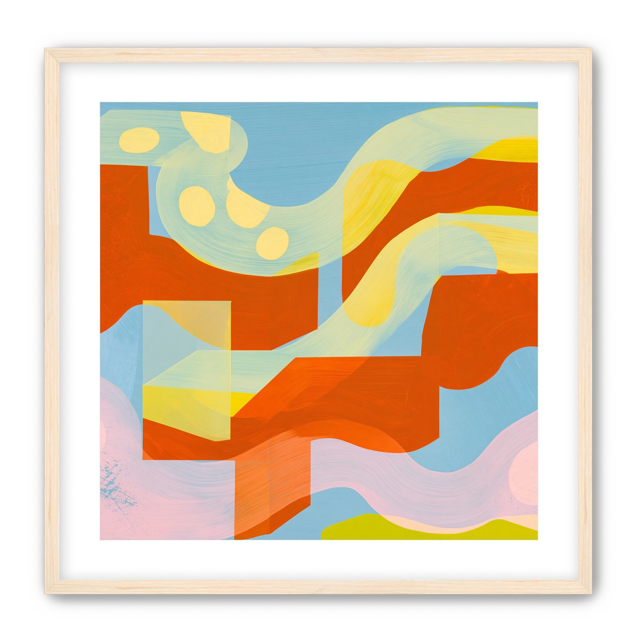 Orange bands within blue field