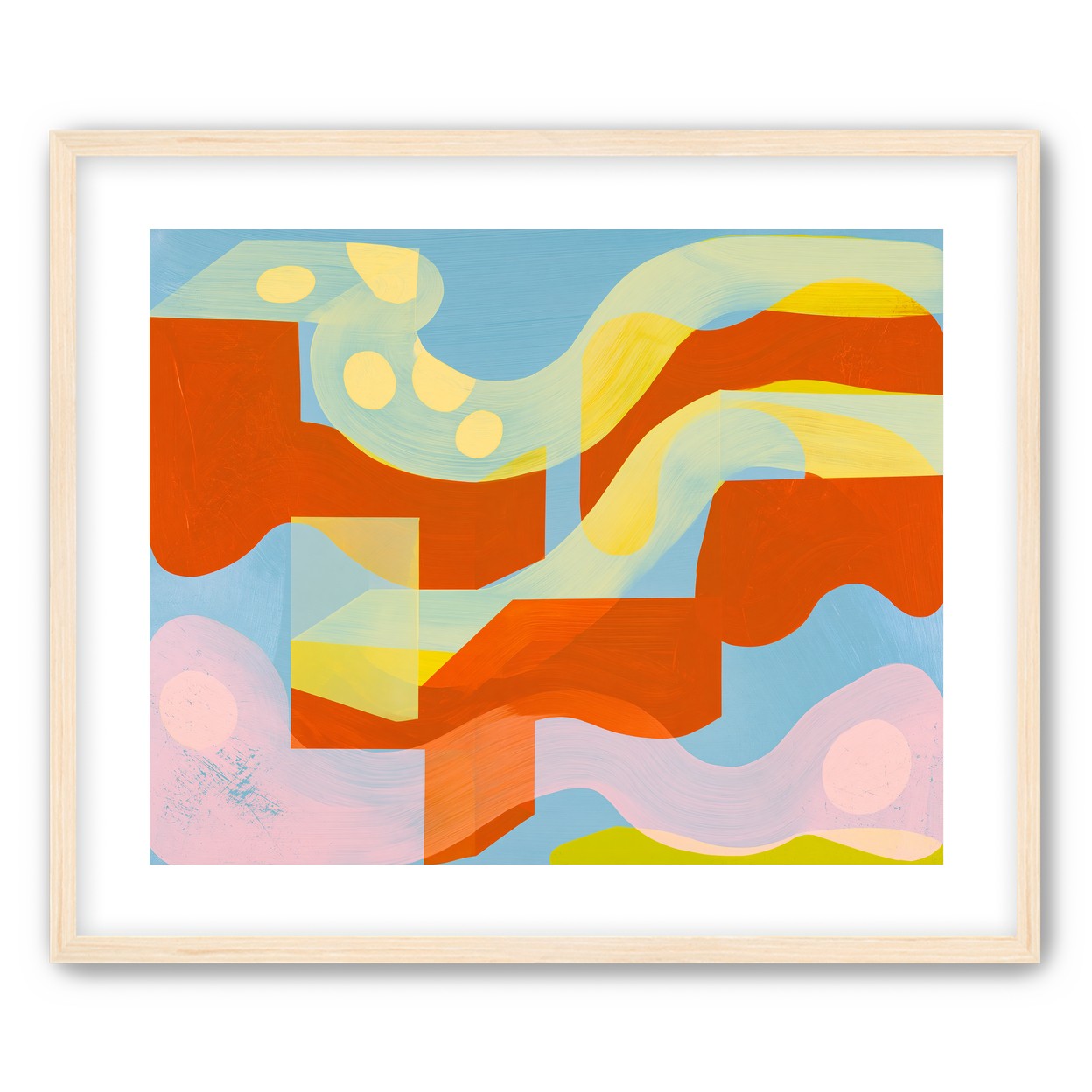 Orange bands within blue field