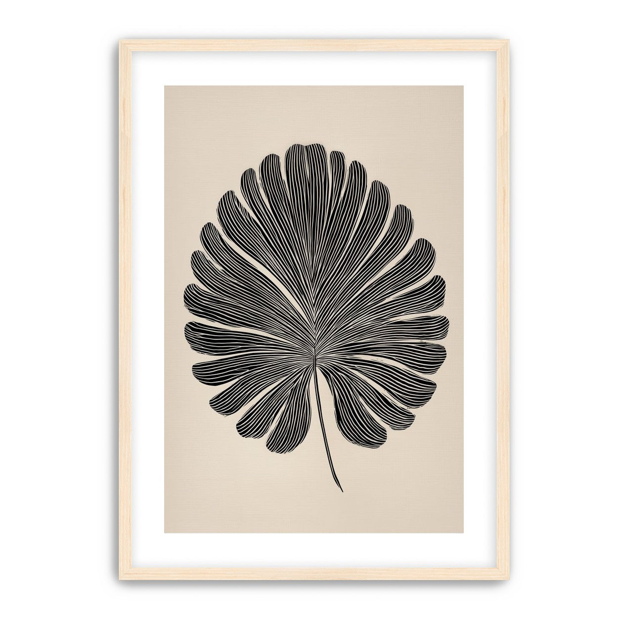 Striped fan leaf alone