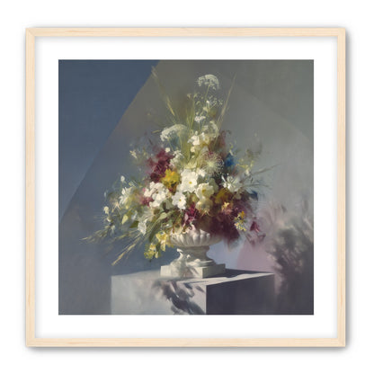 White urn within angled light