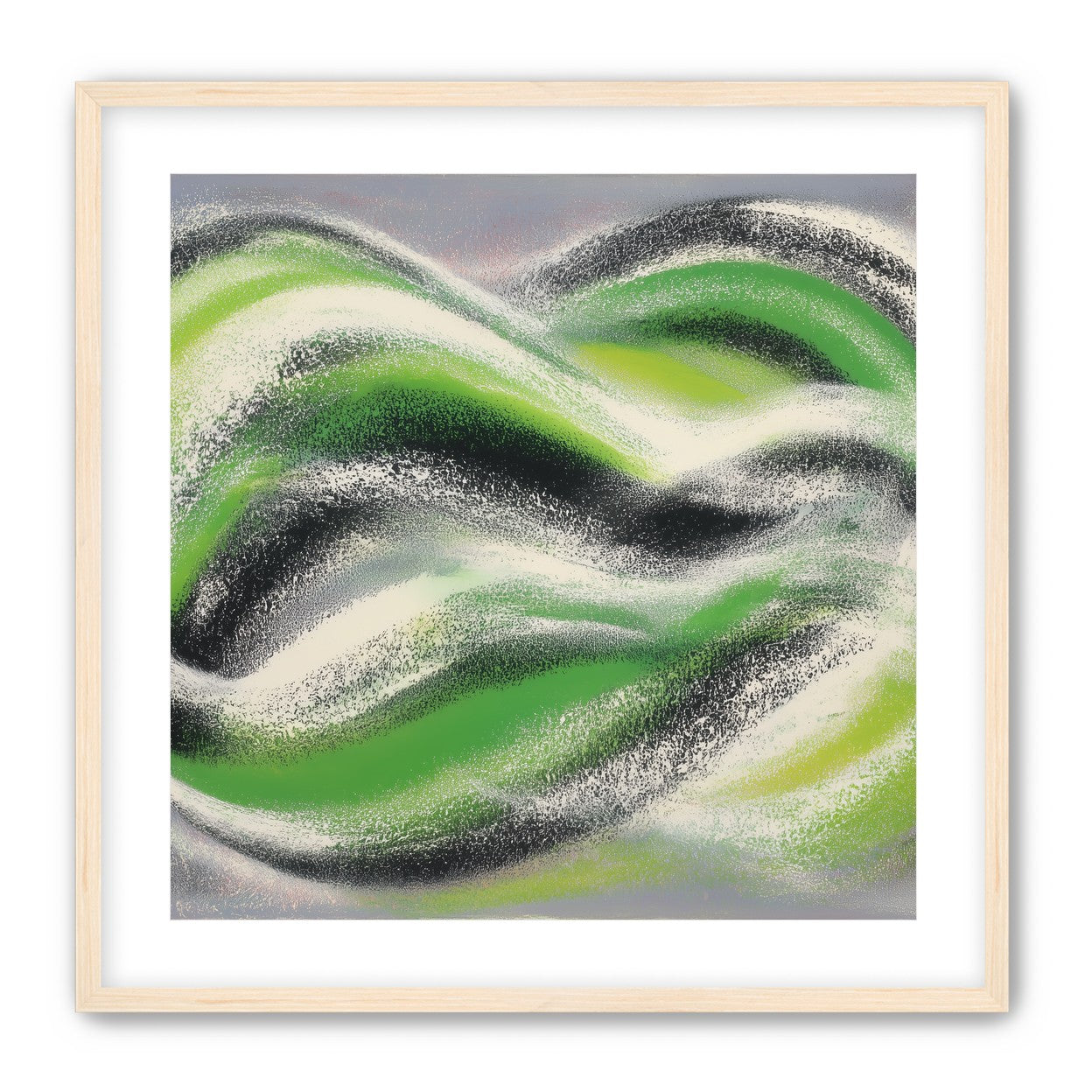 Green bands under white spray