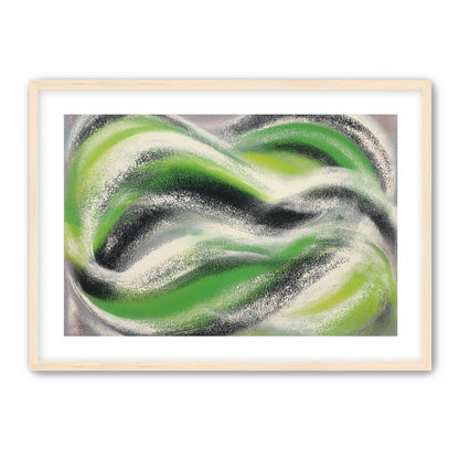 Green bands under white spray