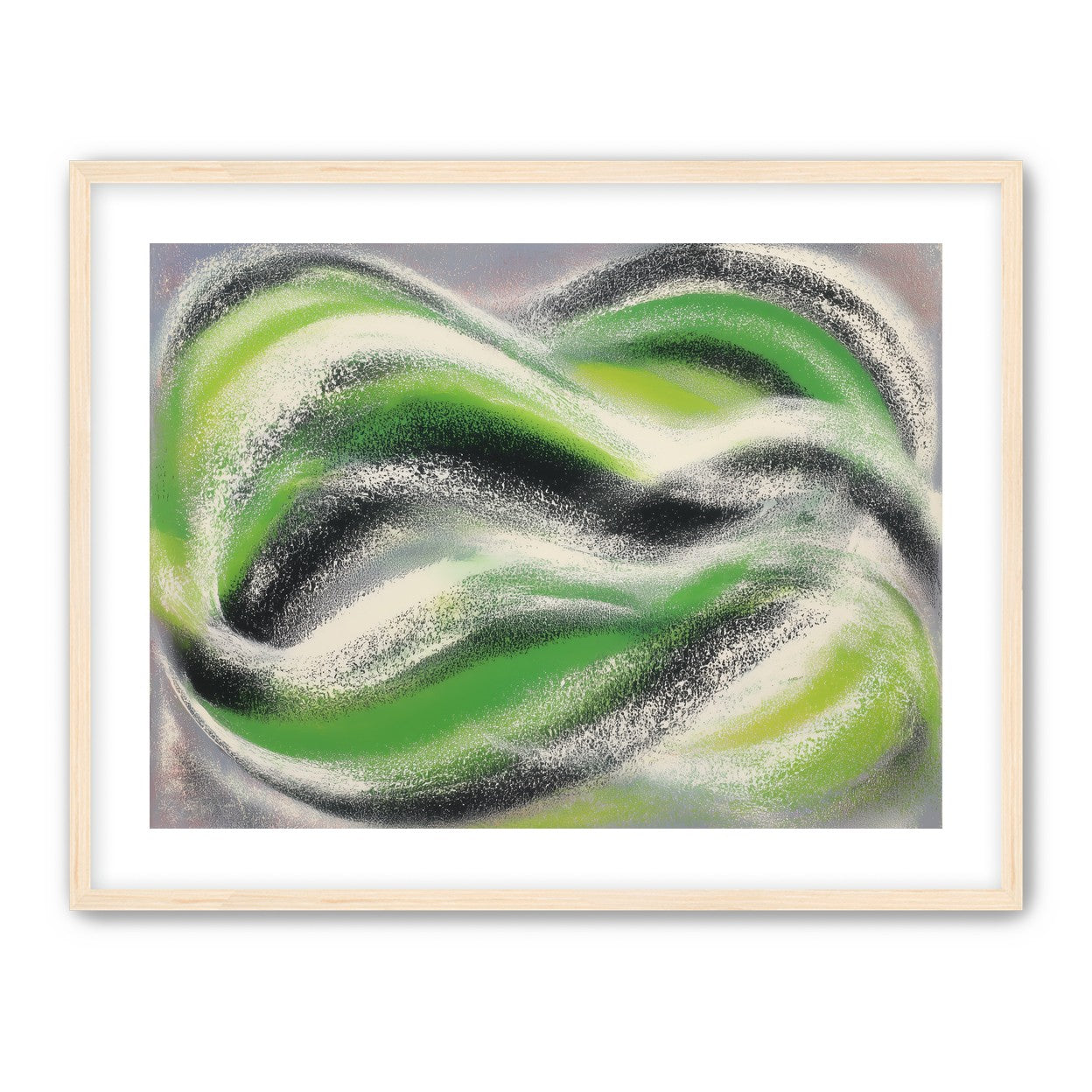 Green bands under white spray