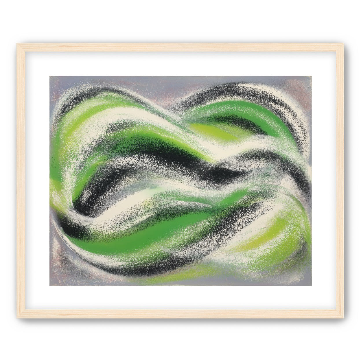Green bands under white spray