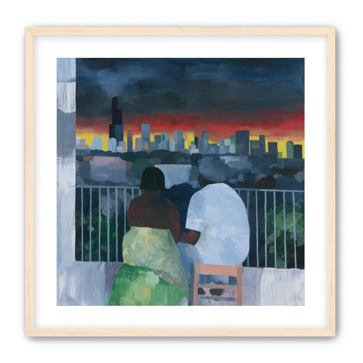 Two on the balcony at dusk