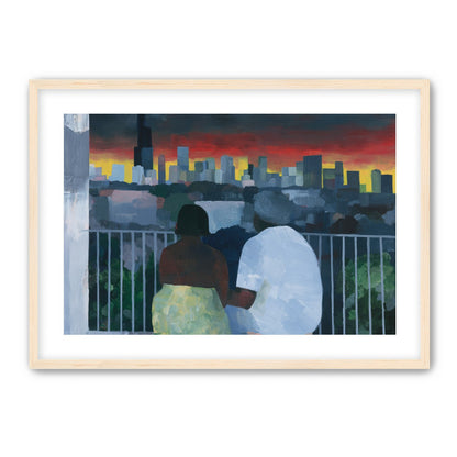 Two on the balcony at dusk