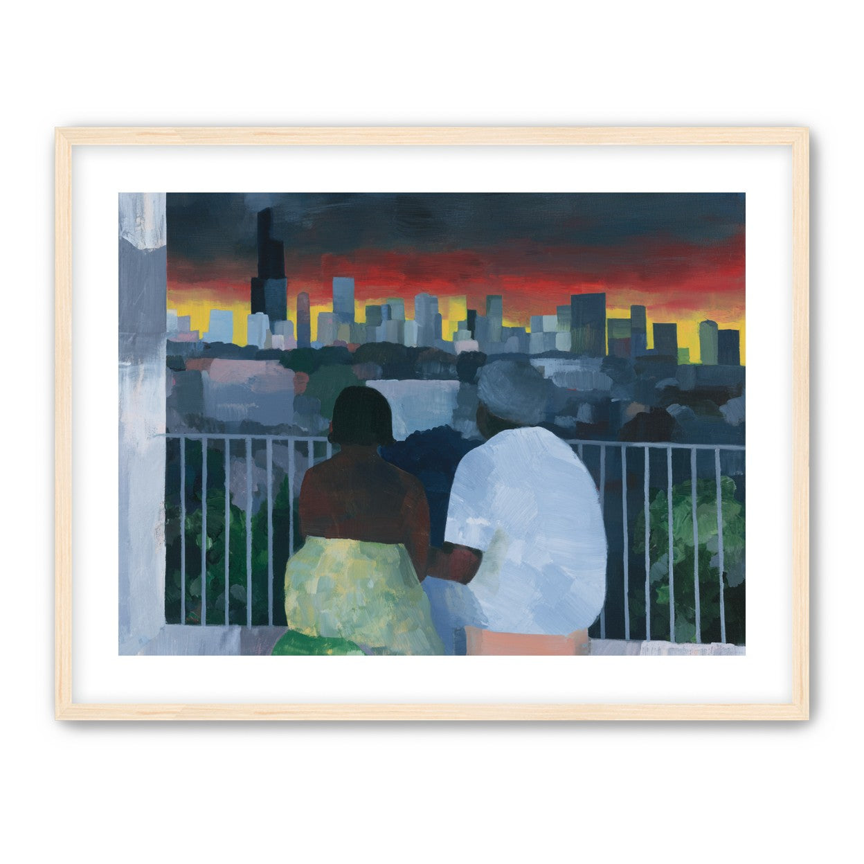 Two on the balcony at dusk