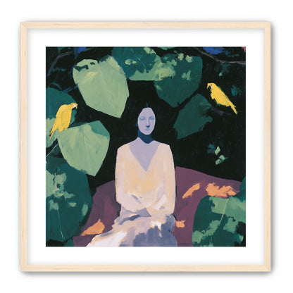 Pale dress under green leaves