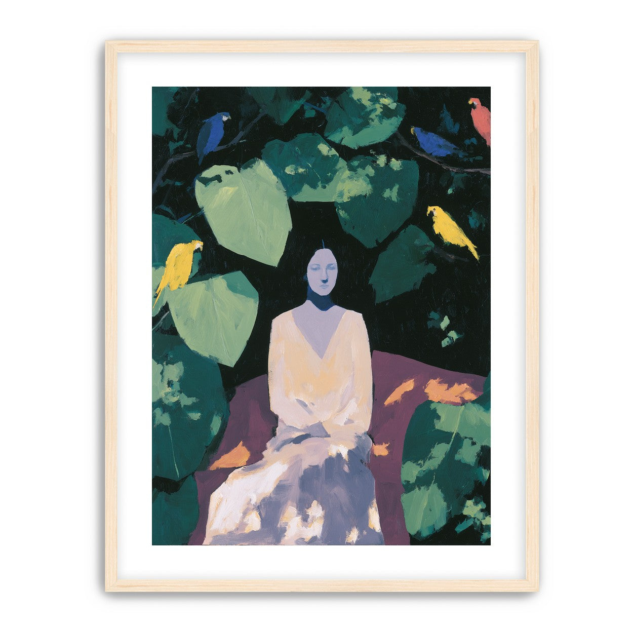 Pale dress under green leaves