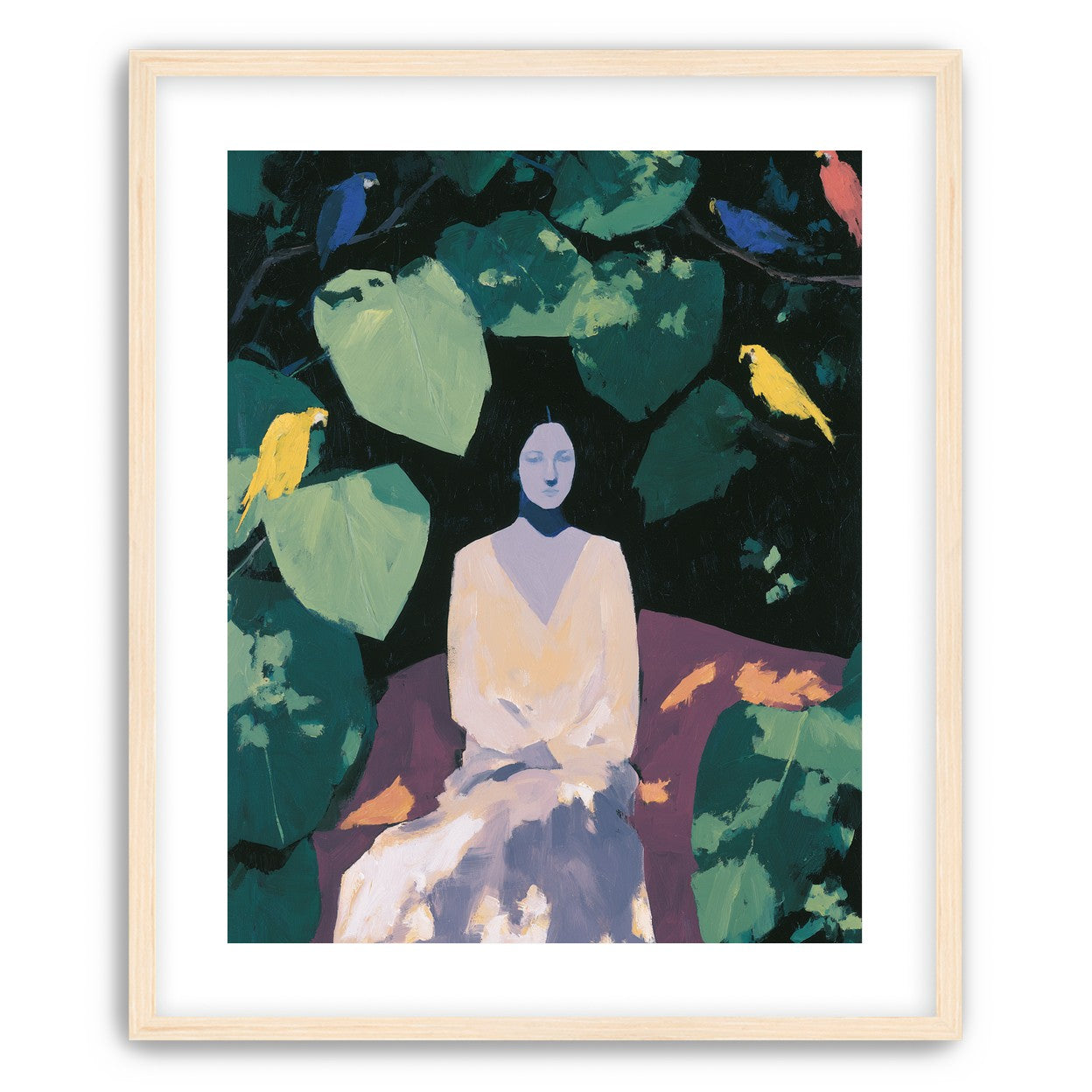 Pale dress under green leaves