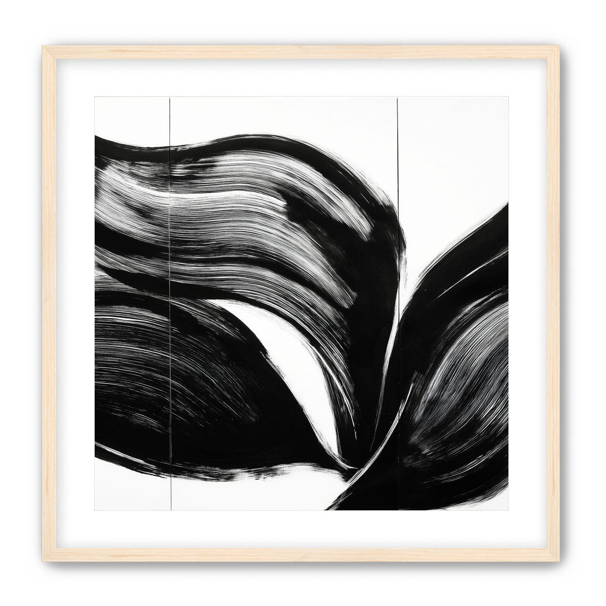 Three petals in black ink