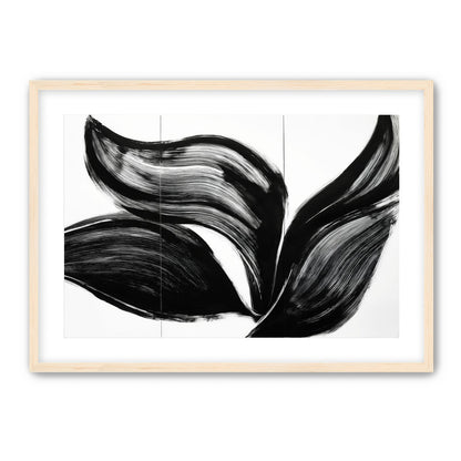 Three petals in black ink