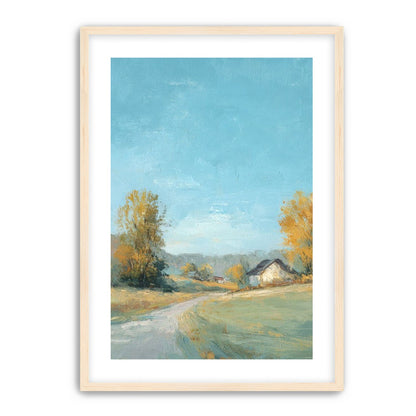 Blue sky over the farmhouse