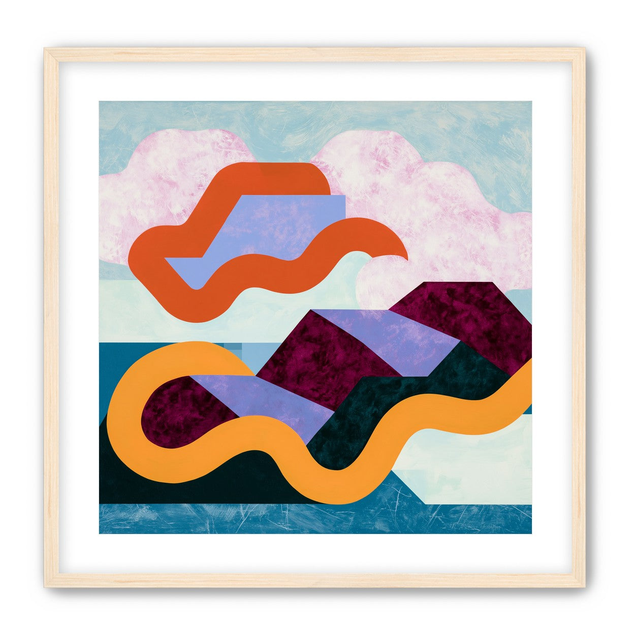 Orange bands across mountains