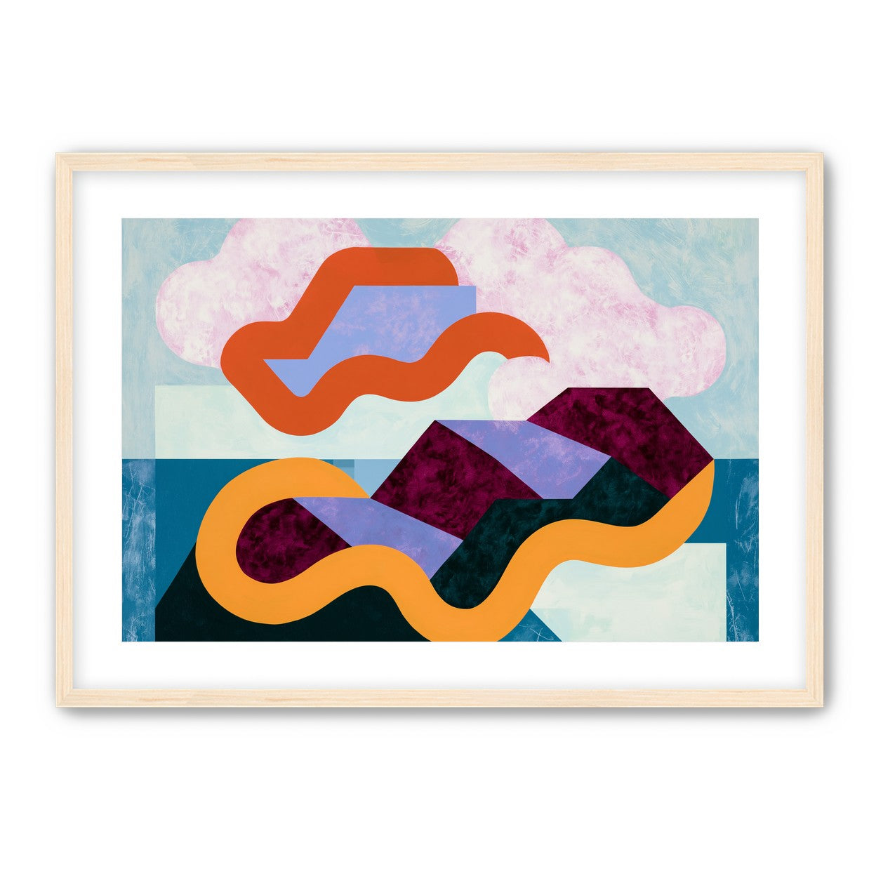 Orange bands across mountains