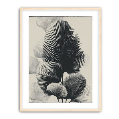 Fan fronds in ink shadow
