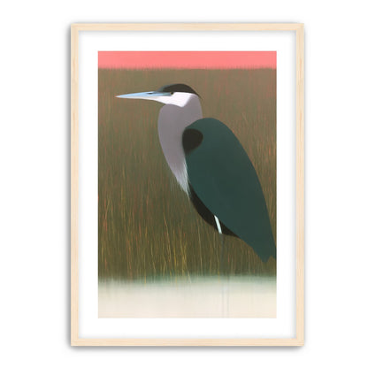 Heron in pink dusk