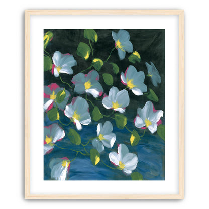 Pale blooms on black