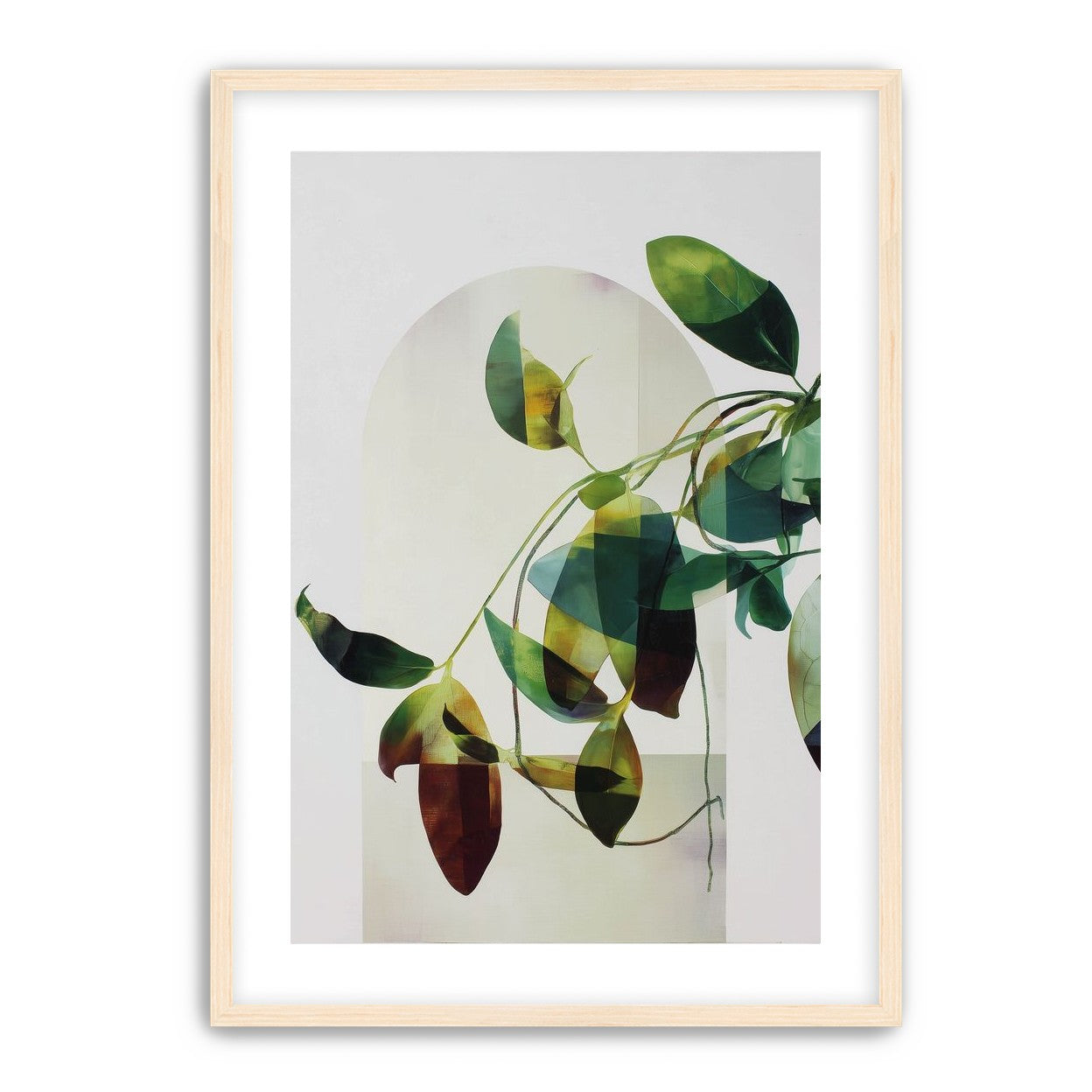 Leaves in a pale halo