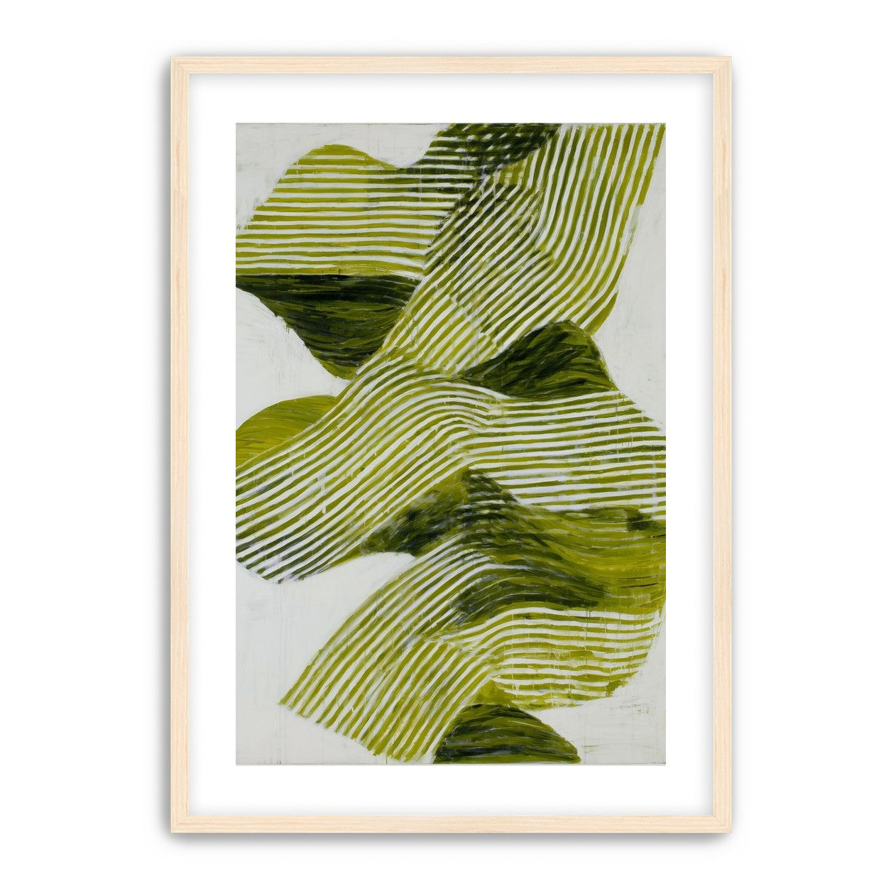 Olive stripes across white
