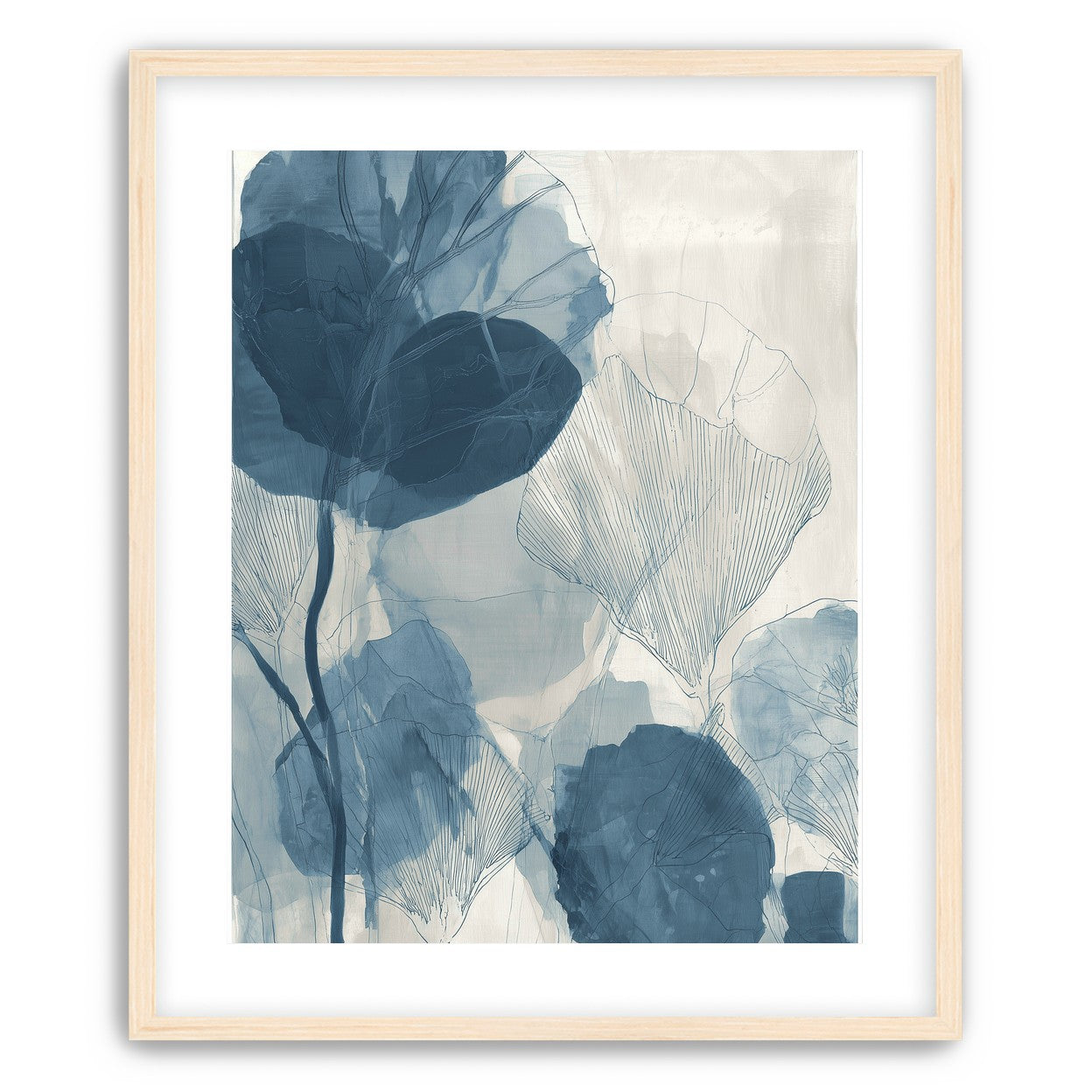 Indigo leaves on paper