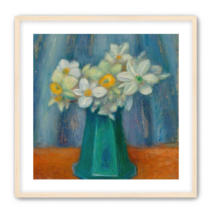 Daisies in green glass