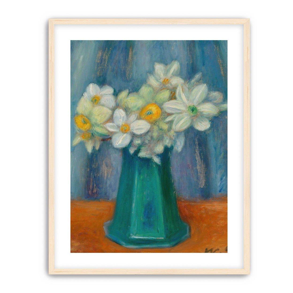 Daisies in green glass