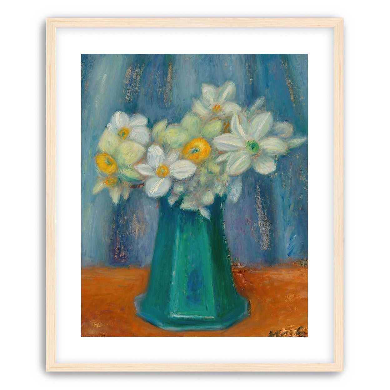 Daisies in green glass