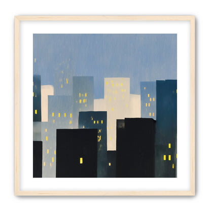 Soft windows in blue towers