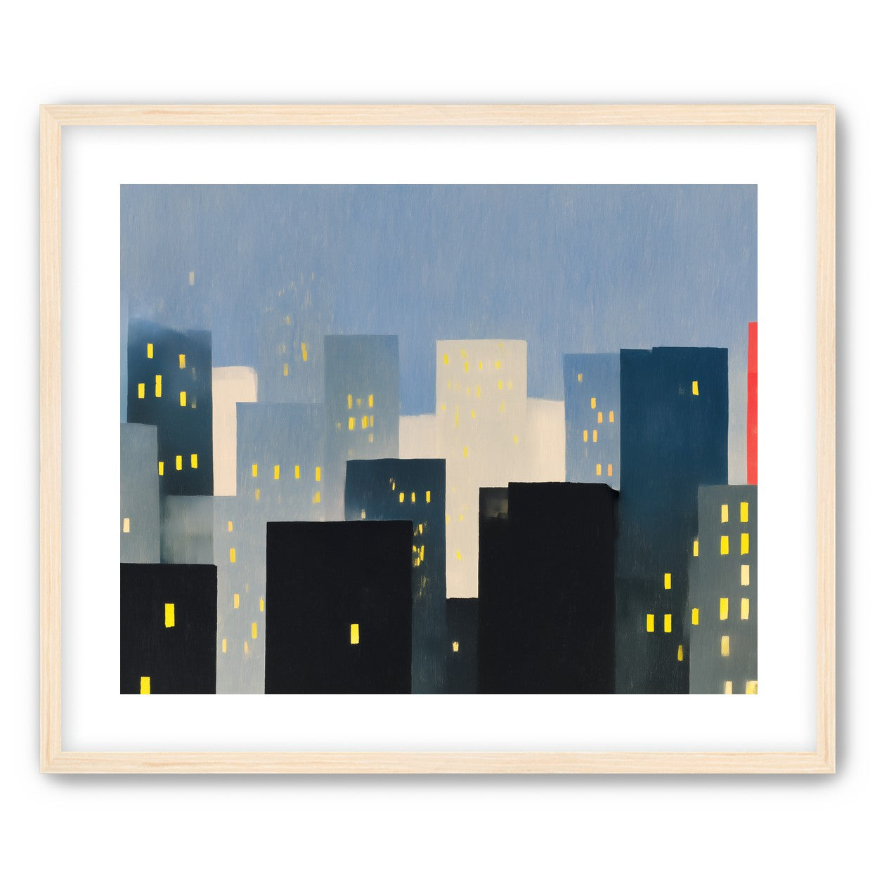 Soft windows in blue towers