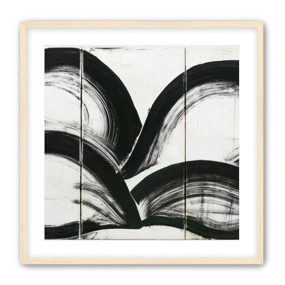 Black arcs across white panels