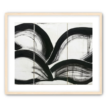 Black arcs across white panels
