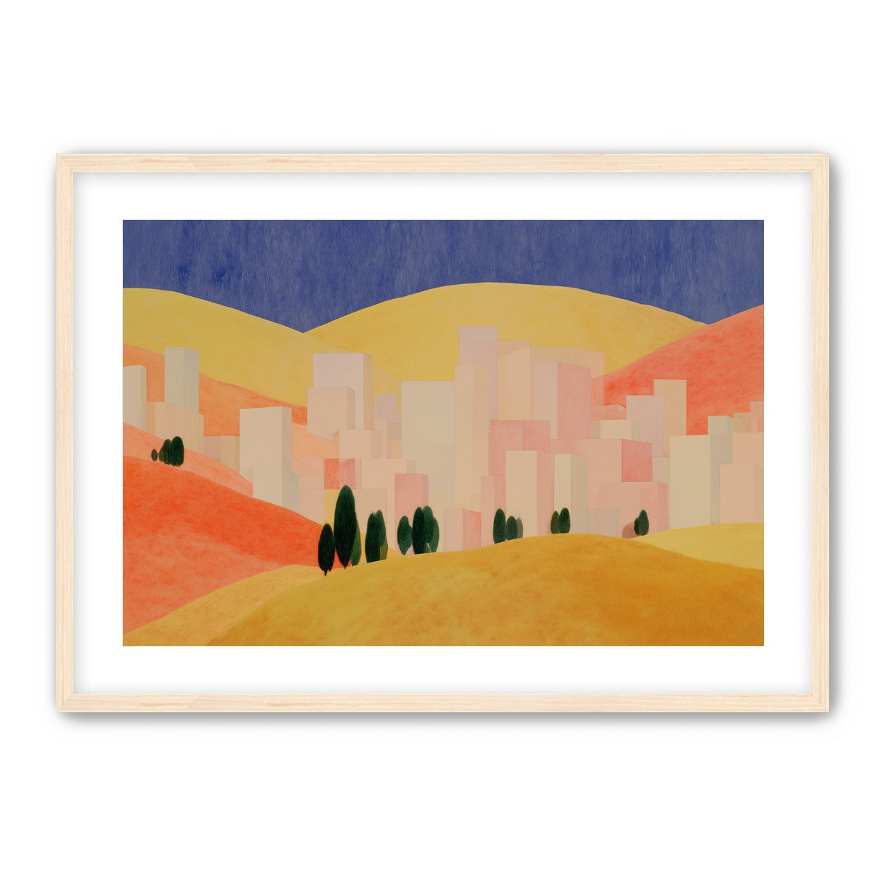 Blue sky over peach city