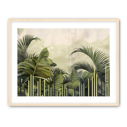 Pale sky over green fronds