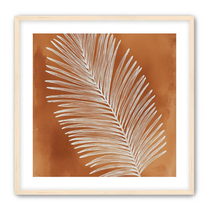 Palm frond in white ink