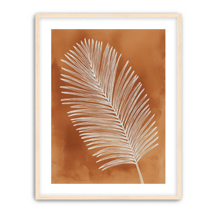 Palm frond in white ink