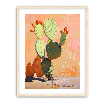 Prickly pear in sunlit plaster