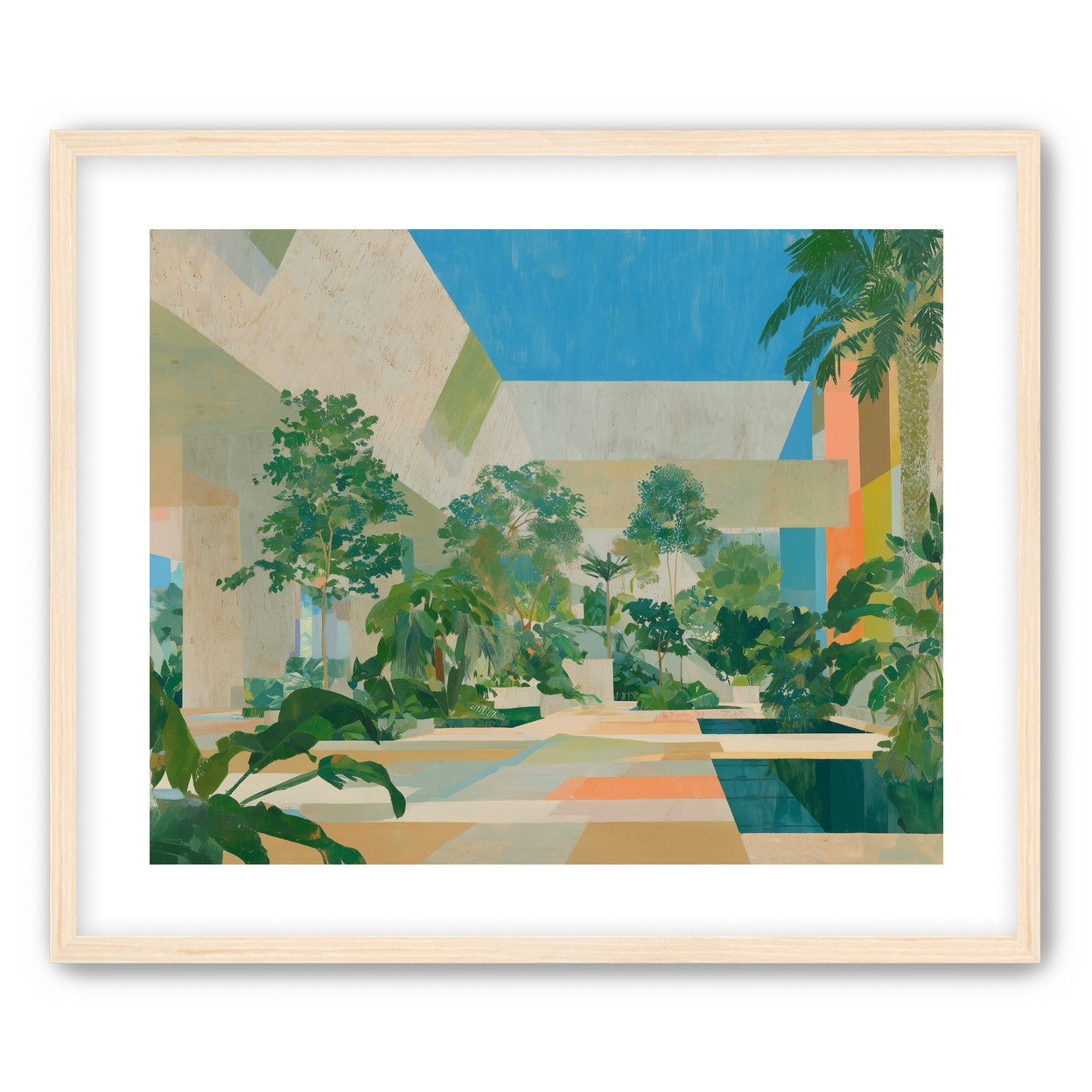 Courtyard where trees meet walls