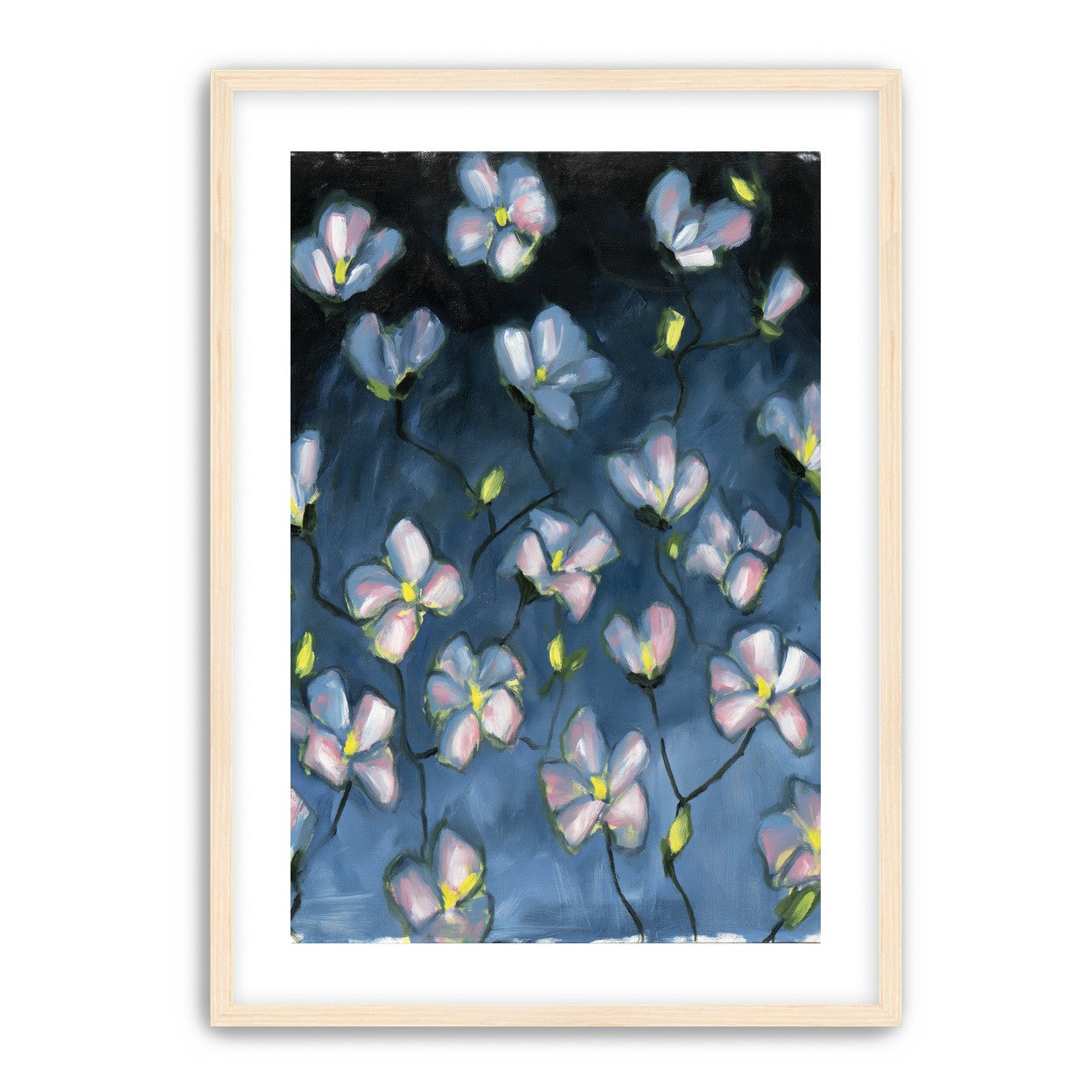 Soft blossoms in blue dusk
