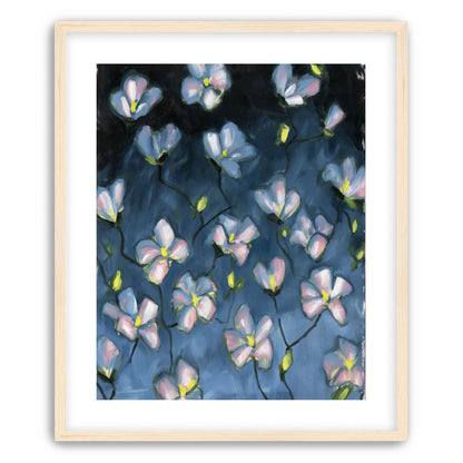 Soft blossoms in blue dusk