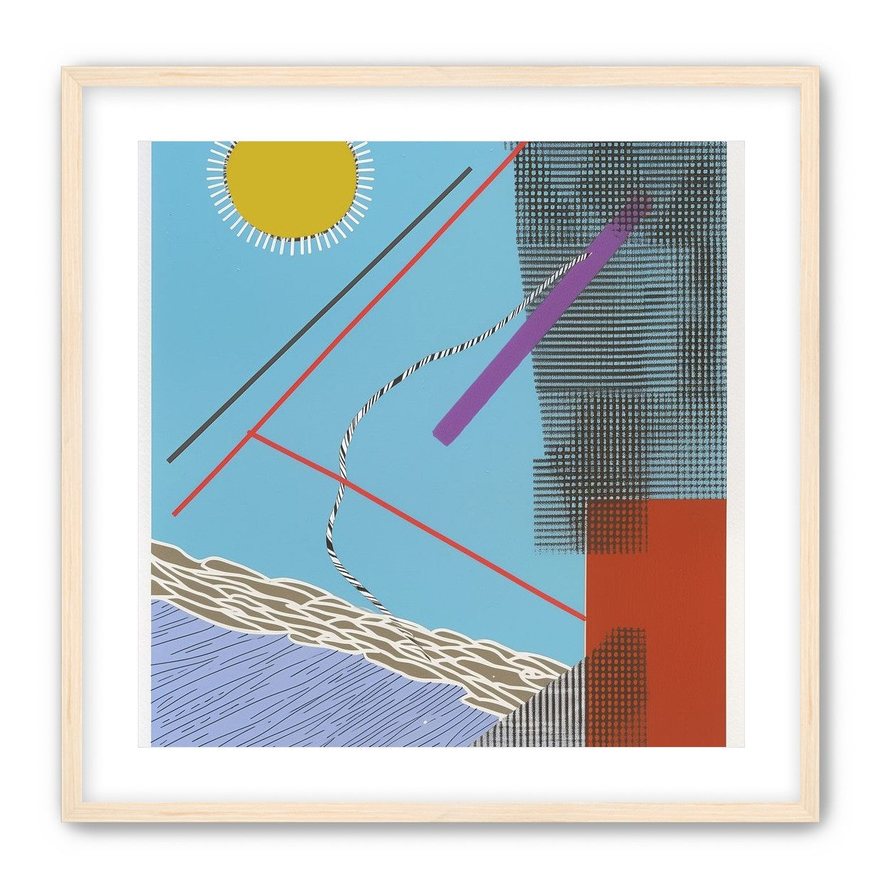 Yellow disc and crossed lines