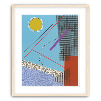 Yellow disc and crossed lines